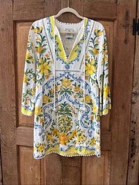 FARM Rio | Dresses | Farm Rio Blue Flowing Beauty Embroidered Long Sleeve  Midi Dress | Poshmark